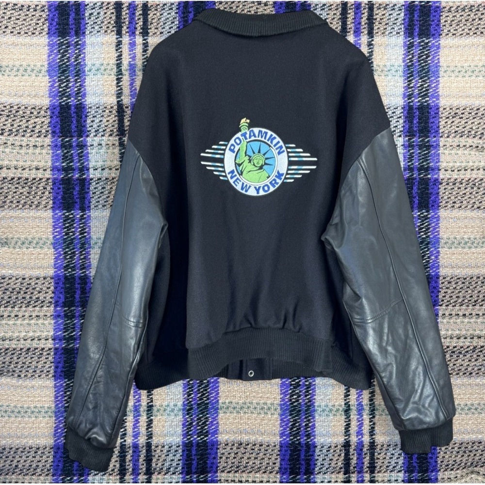 Potamkin Auto‎ Dealers Varsity Jacket 3XL Leather Sleeves Recycled Wool Vintage